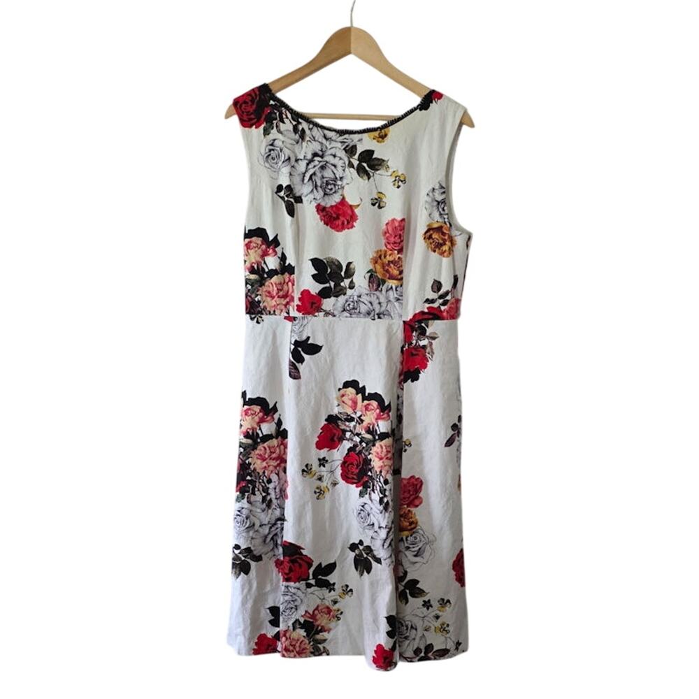 Adrianna Papell Women's Sleeveless Floral Jacquard Midi Dress 16 Summer Wedding